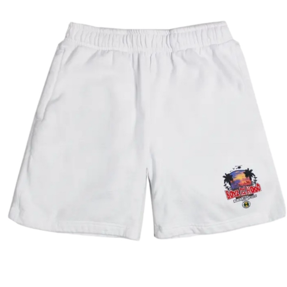 Cross Colours White Street Shorts Size Large Draw String
